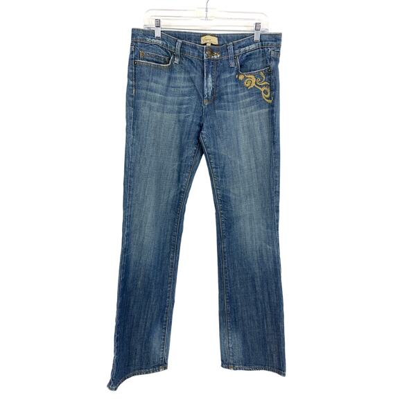 Vintage Y2K Vigoss Jeans Womens Sz 31 Boot Cut Medium Wash Embroidered Low Rise - Picture 1 of 5